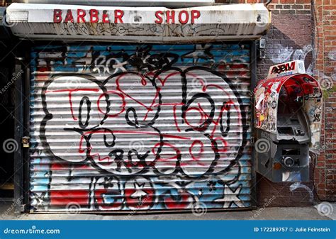 Graffiti Barber Shop editorial photography. Image of painted - 172289757