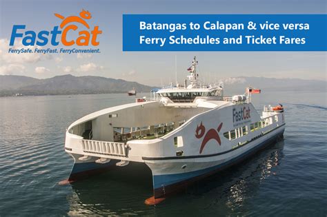 Batangas to Calapan and v.v.: FastCat Schedule & Fare Rates