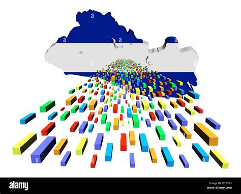 El Salvador map flag with containers illustration Stock Photo - Alamy