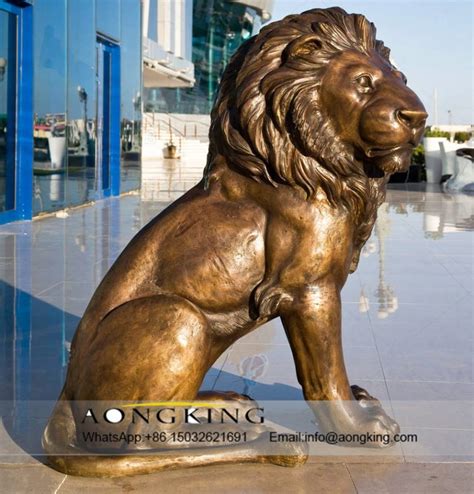 Large Outdoor Modern Garden Lying Bronze Sculpture of Lion Statues