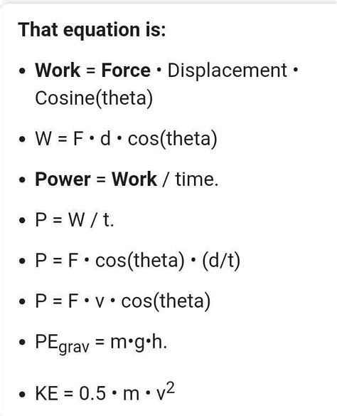 Formula sheet for WORK, ENERGY AND POWER.don't answer plz? - EduRev NEET Question