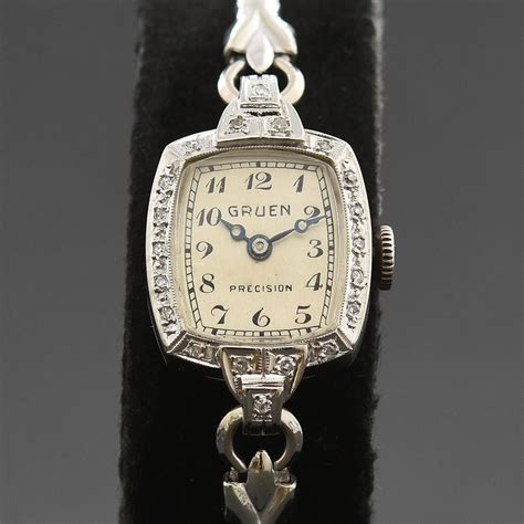 1938 GRUEN 'Banff' 14K Gold/Diamonds Art Deco Ladies Watch | Gruen ...