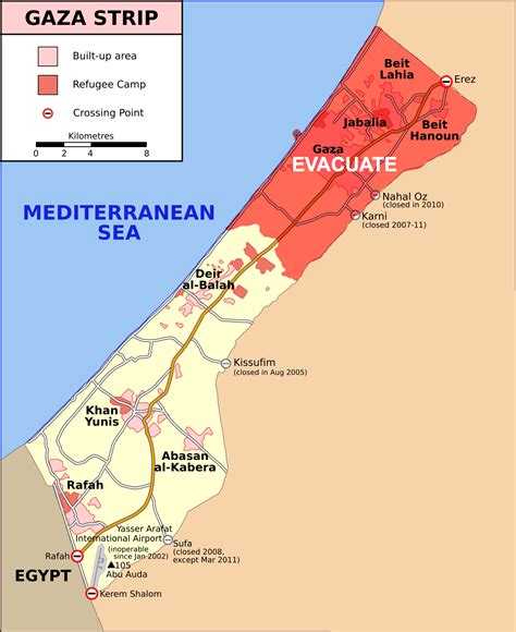 Map Of Evacuation Route In Gaza - Image to u