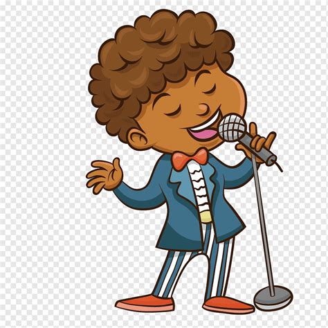 Cartoon Singing, Take the microphone singing curls men, child, microphone, toddler png | PNGWing