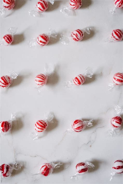 "Red And White Striped Christmas Candy, A Little Bit Retro" by Stocksy ...