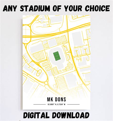 Milton Keynes Dons Stadium Map Design Digital Download ...