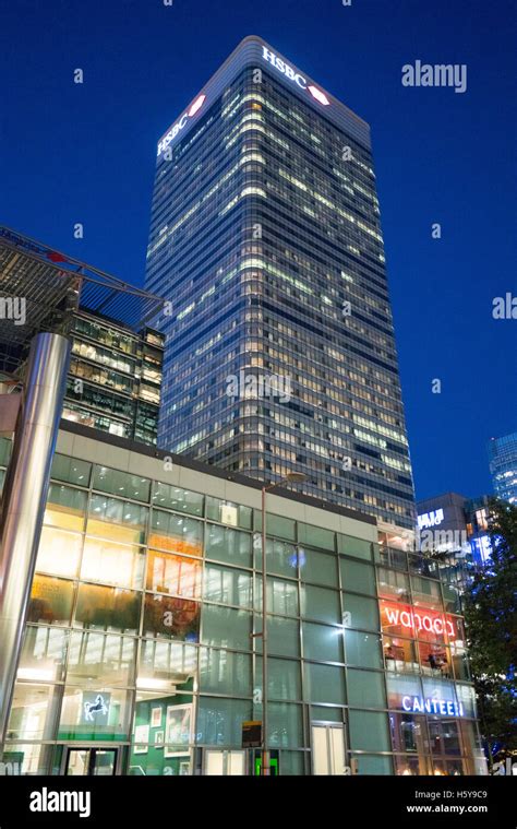 HSBC Building London by night Stock Photo - Alamy