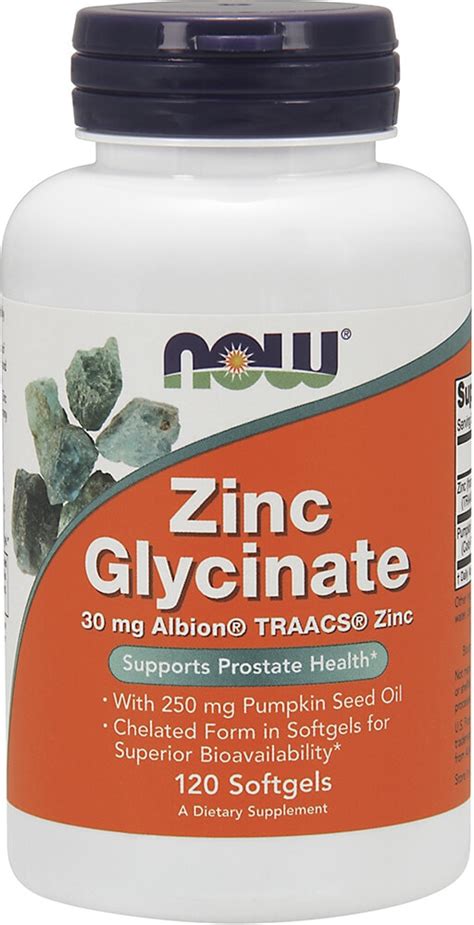 NOW® Foods Zinc Glycinate 30 mg 120 Softgels | Puritan's Pride