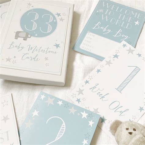 baby boy milestone cards by eliza may prints | notonthehighstreet.com