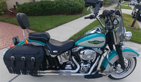 440L- Saddleline Harley-Davidson Softail Fatboy Saddlebags ( Large) with quick mounting Hardware ...