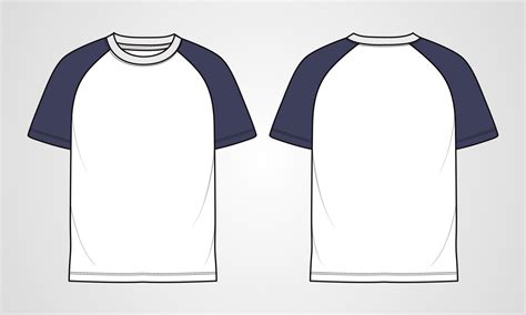 Short sleeve Raglan T shirt technical fashion flat sketch vector Illustration template 9649869 ...