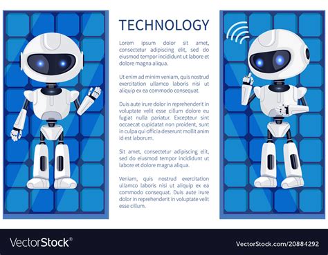 Technology and robot poster Royalty Free Vector Image