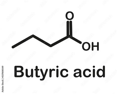 Chemical structure of butyric acid. Vector illustration Stock Vector ...