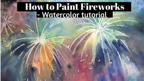 How to paint fireworks – watercolor painting tutorial- Easy step by ...