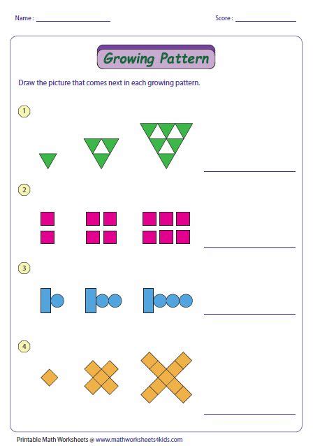 Pattern Worksheets | Math patterns, Math patterns activities, 2nd grade math worksheets