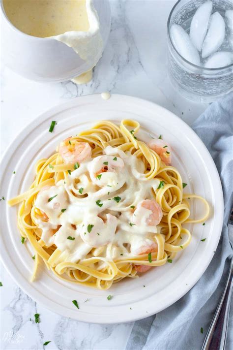 Shrimp Alfredo Pasta Recipe With Homemade Alfredo Sauce • MidgetMomma