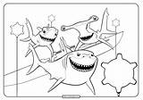 Finding Nemo Sharks Coloring Pages sketch template