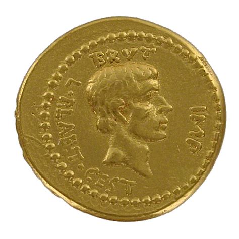 Brutus Ides of March Gold Aureus Replica coin.