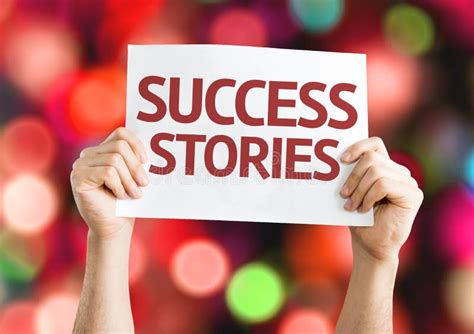 Success Stories Card With Colorful Background With Defocused Lights Stock Photo - Image: 51325090