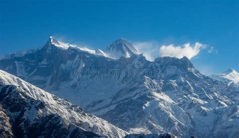 Snow Covered Mountains of the Himalaya Mountain Range Stock Photo - Image of india, himalaya ...