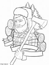 Free Printable Lumberjack coloring Page sketch template