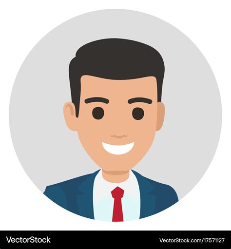 Cartoon businessman in suit portrait in circle Vector Image