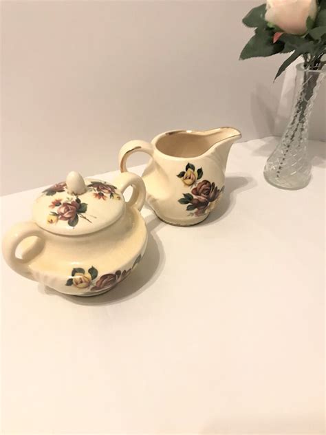 Sugar and Creamer Set Rustic Floral Kitchen Ceramic Sugar and - Etsy