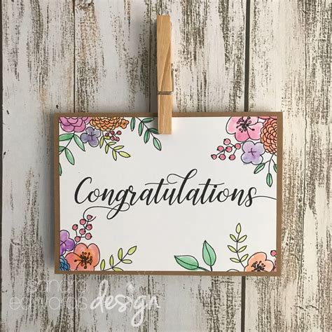 Congratulations Greeting Card Floral Excited to share this item from my ...