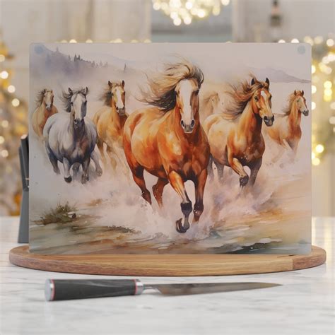 Cutting Board Sublimation Design, Horses Sublimation Png, Chopping Board Designs, Kitchen Glass ...