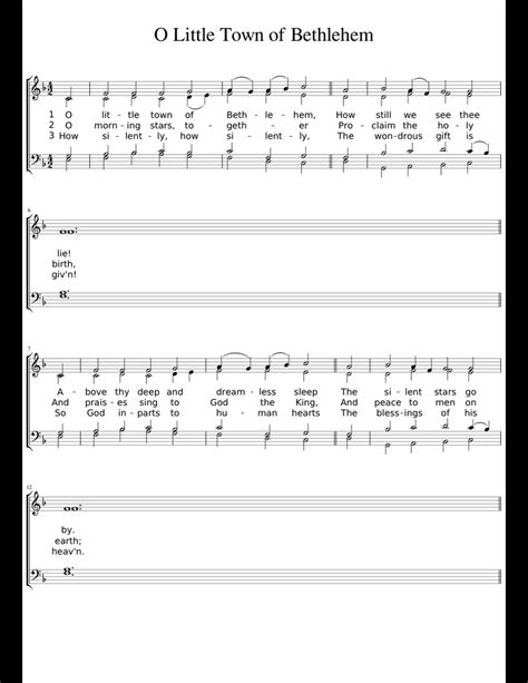 O Little Town of Bethlehem sheet music for Voice download free in PDF ...