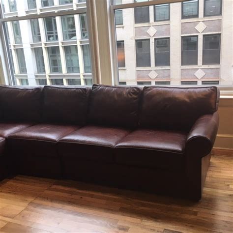 Ethan Allen Bennett Leather Sectional Sofa - AptDeco