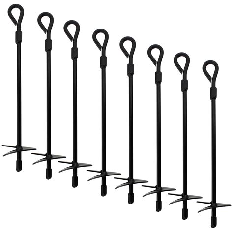 BISupply Ground Anchors, 15in - 8pk Black Shed Anchor Kit Ground Stakes - Walmart.com