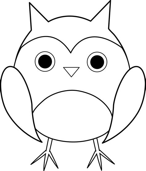 Cute Owl Line Art - Free Clip Art | Owl coloring pages, Cute owl ...