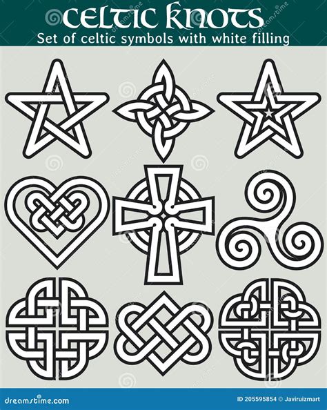 Set of Celtic Symbols with Fill Stock Vector - Illustration of ...