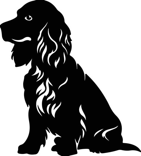 English Cocker Spaniel black silhouette 38496471 Vector Art at Vecteezy