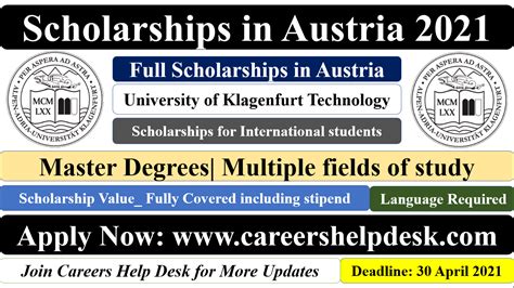 Scholarship in Austria for International Students 2021 (Fully Funded)