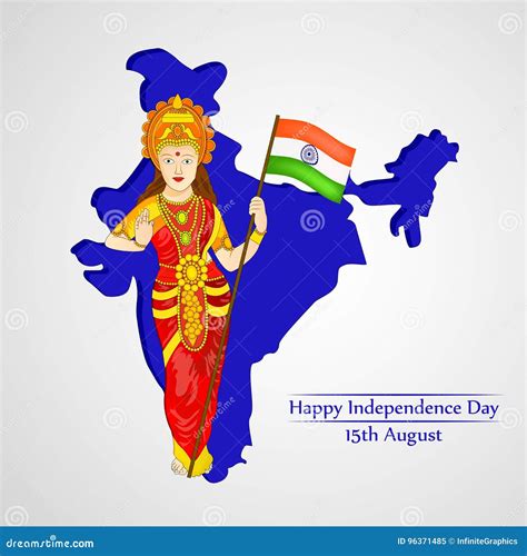 Bharat Mata (Mother India) For Indian Republic Day. Royalty-Free Cartoon | CartoonDealer.com ...