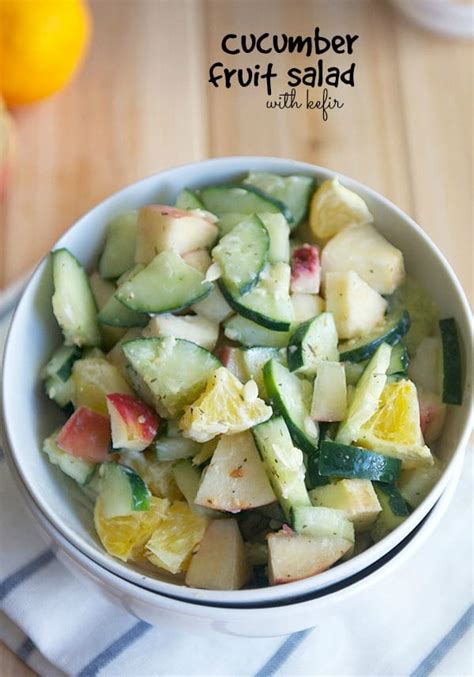 Cucumber Fruit Salad with Kefir-The Almond Eater