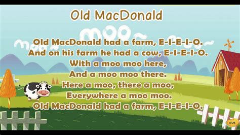 Old MacDonald Had a Farm 51Talk song with Lyrics - YouTube