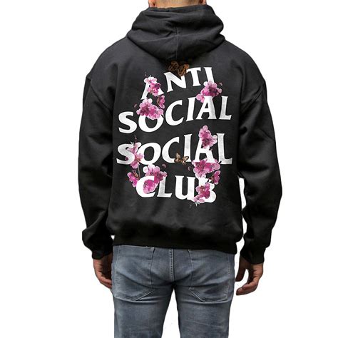 Flower Black Anti Social Social Club ASSC Hoodie Hoody (Small): Amazon ...