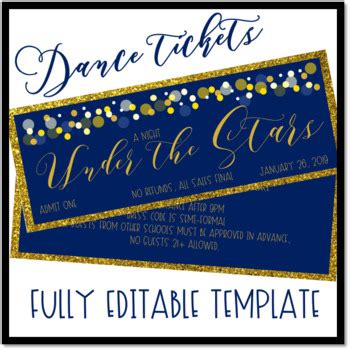 Under the Stars Dance Ticket Template by The Never Boring Mrs Doering