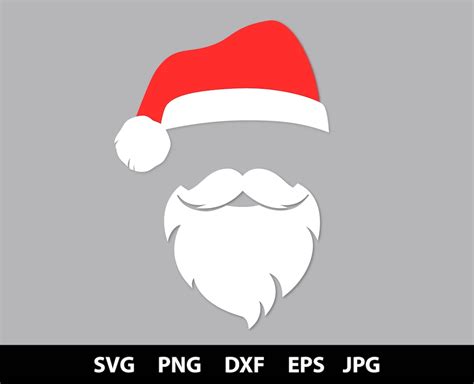 Santa SVG EPS Dwg, Digital Download, Santa Hat Svg, Santa Hat Vector, Christmas Santa Faces ...