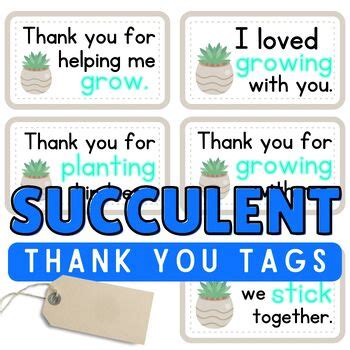 Succulent Thank You Tags | Gratitude Cards + Labels by AuriemmaAir