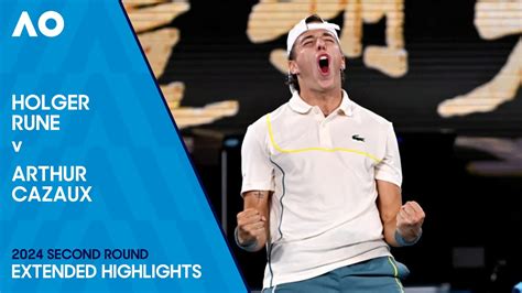 Holger Rune v Arthur Cazaux Extended Highlights | Australian Open 2024 ...