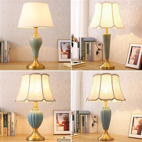 European Classic Style Ceramic Table Lamps With Fabric Shade For Office ...