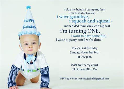 Invitations Wording For Boy Birthday | Birthday invitation message, 1st birthday party ...