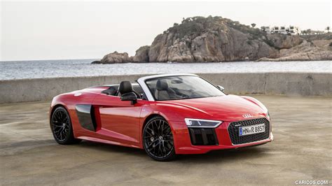 Audi R8 V10 Spyder | 2017MY (Color: Dynamite Red) | Front Three-Quarter