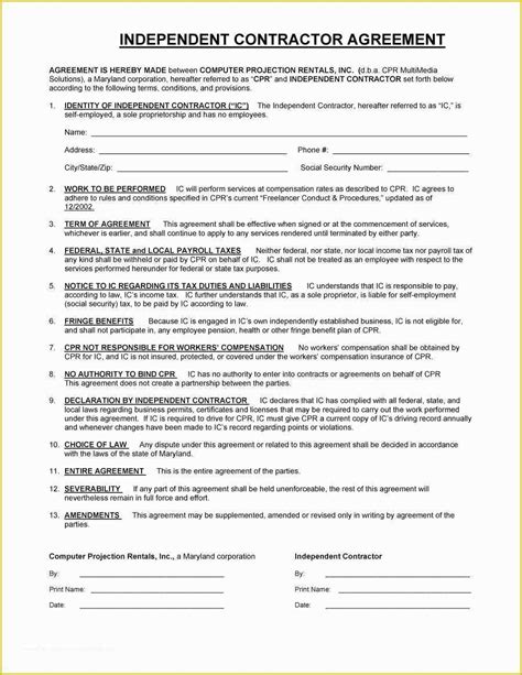 52 1099 Agreement Template Free | Heritagechristiancollege