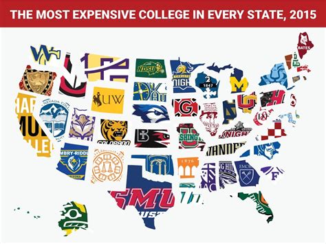 Most expensive college in every state map - Business Insider