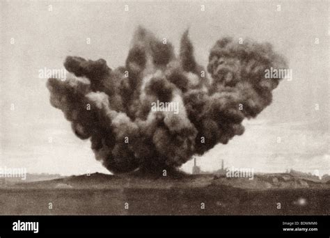 Exploding artillery shell during the First World War Stock Photo - Alamy